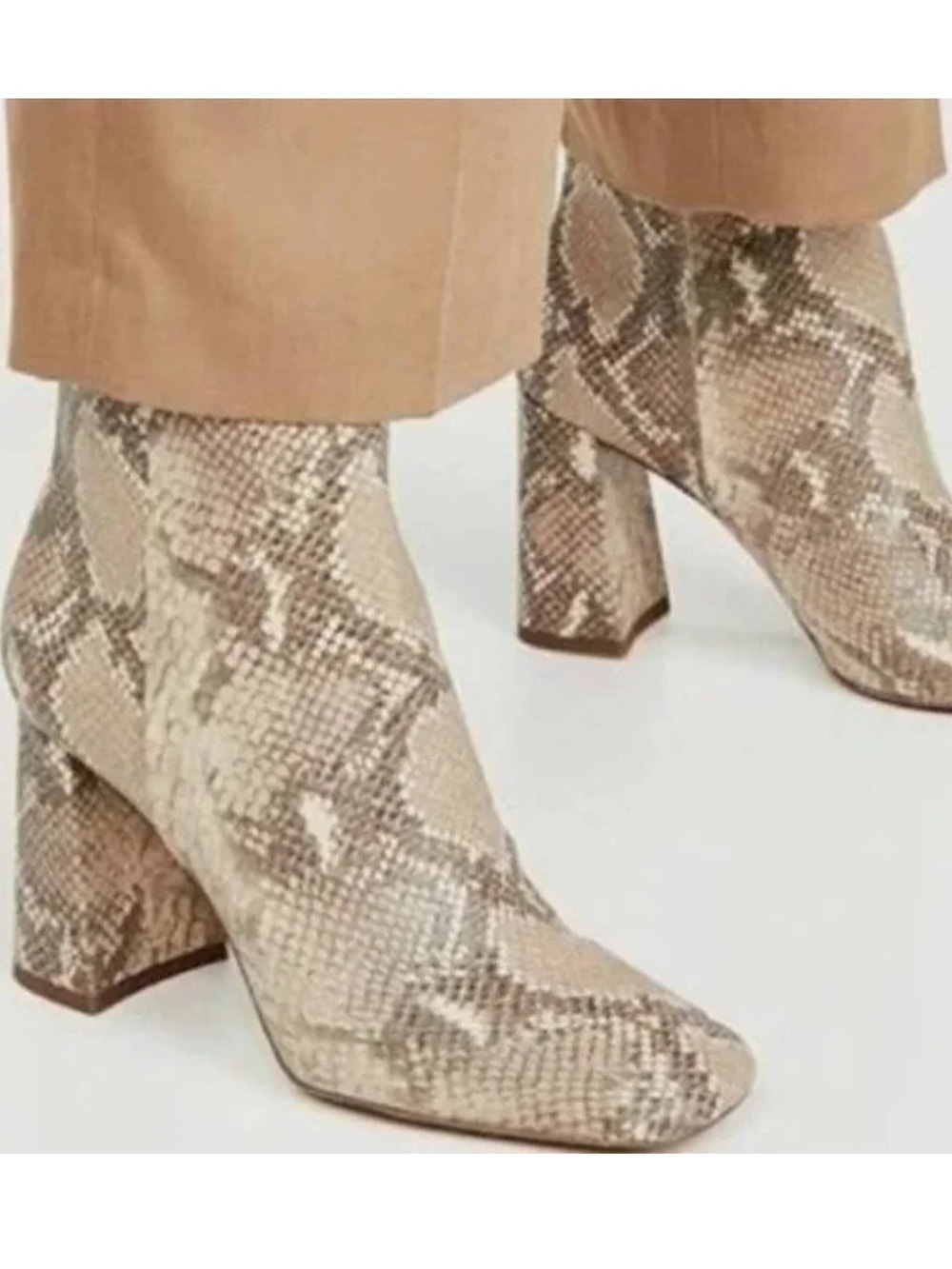 Sam Edelman Codi Snake-Print Heeled Booties (size 8)